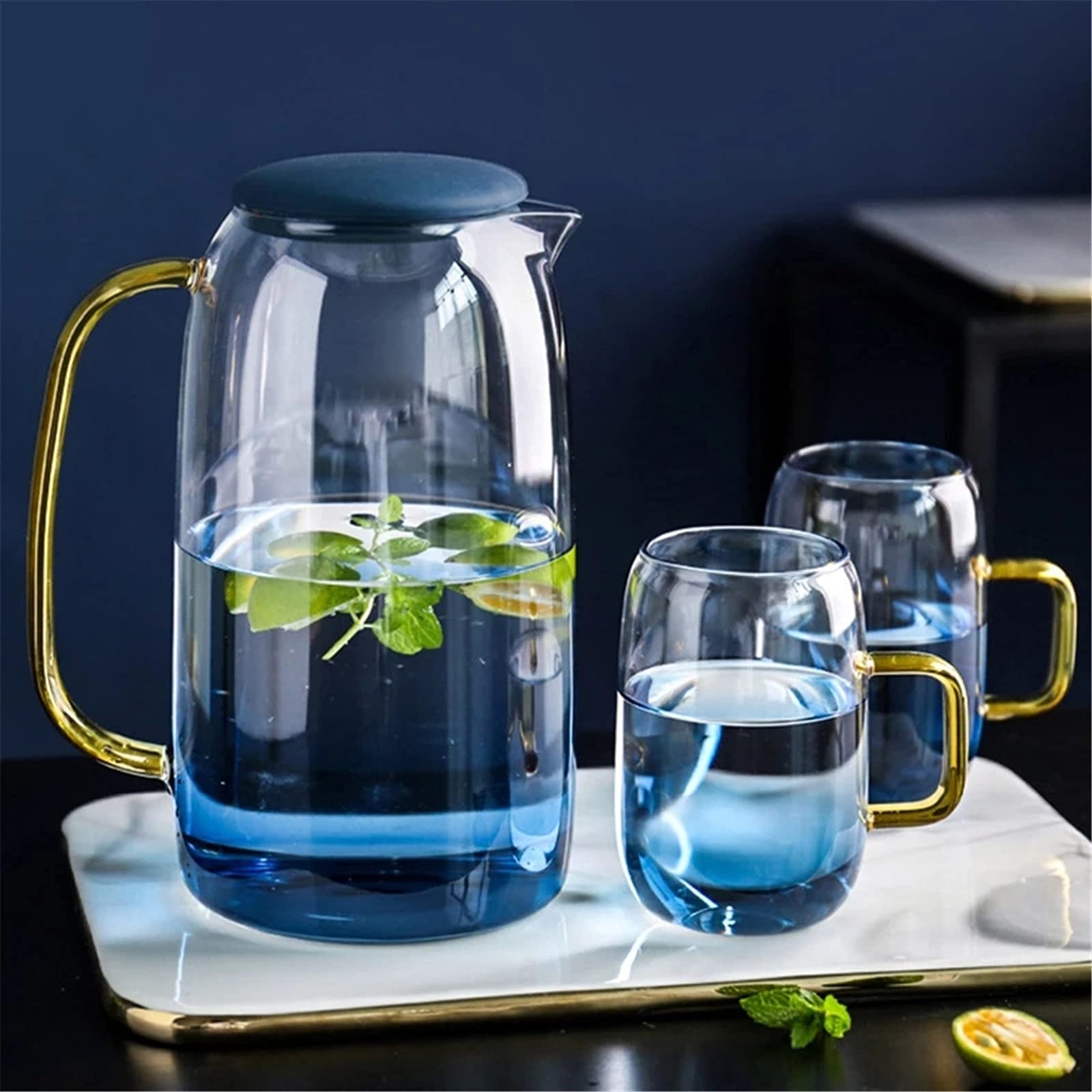 Amazon｜透明な冷蔵庫の水フルーツの水差し 水差しガラス水ピッチャー